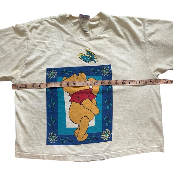 Vintage 90S White Short Sleeve Cropped Disney Winnie The Pooh Top Medium - Picture 5 of 11